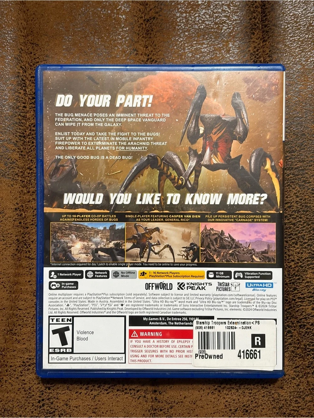Sony PlayStation 5 (PS5) - Starship Troopers: Extermination - Preowed